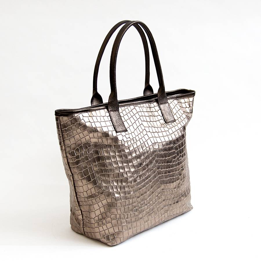 Laura Di Maggio ALTEA – shopping in pelle laminata stampa cocco Sconto