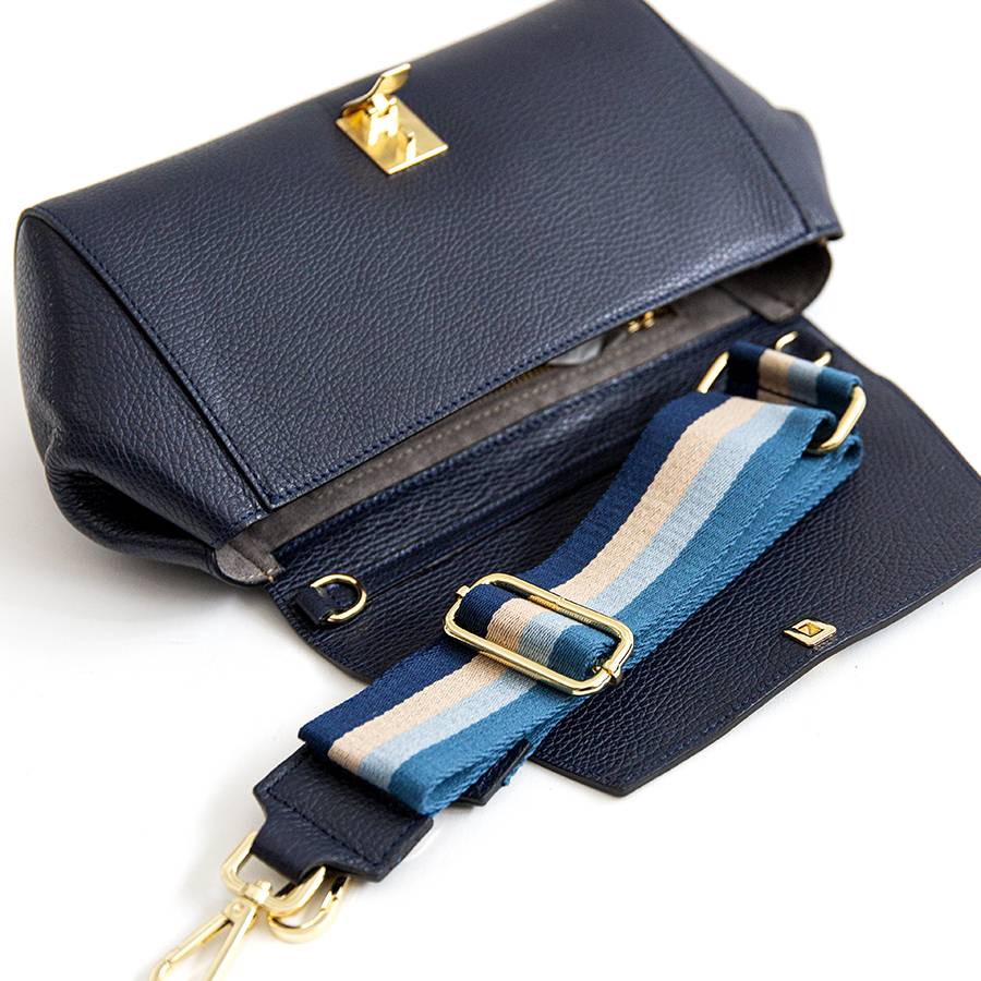 Laura Di Maggio CRETA – baguette con tracolla nastro blu notte Outlet