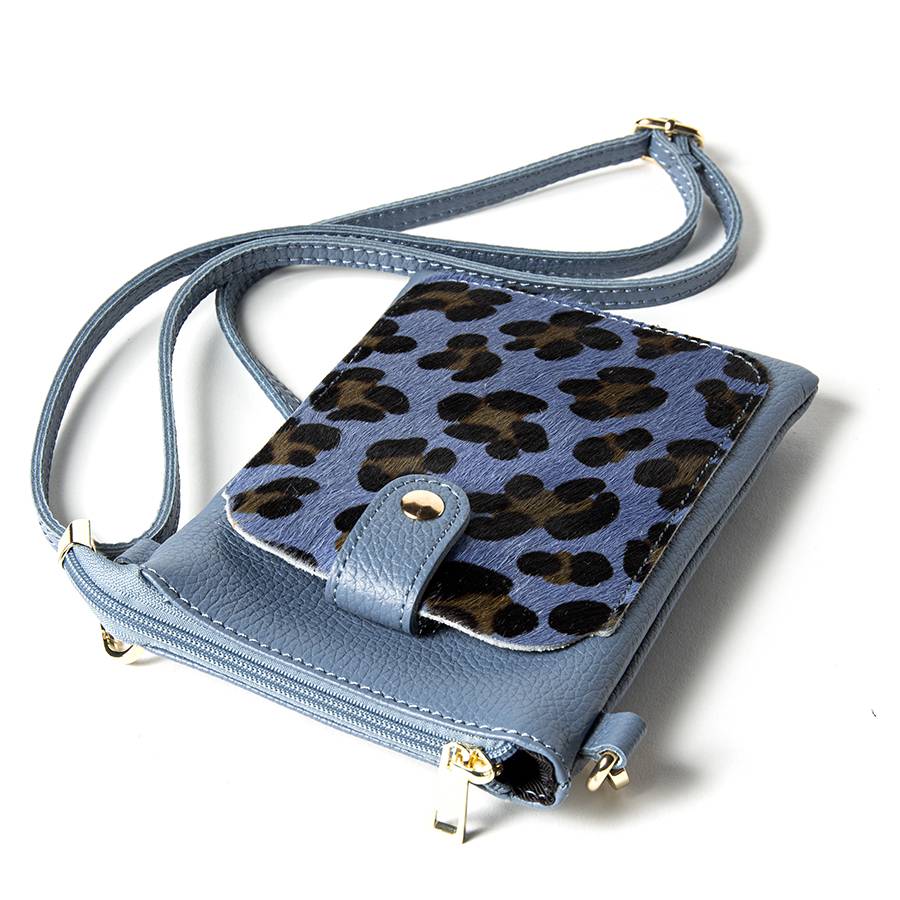 Laura Di Maggio TINY – Porta cellulare in pelle dollaro con cavallino stampa leopardata avio Vendita Economica
