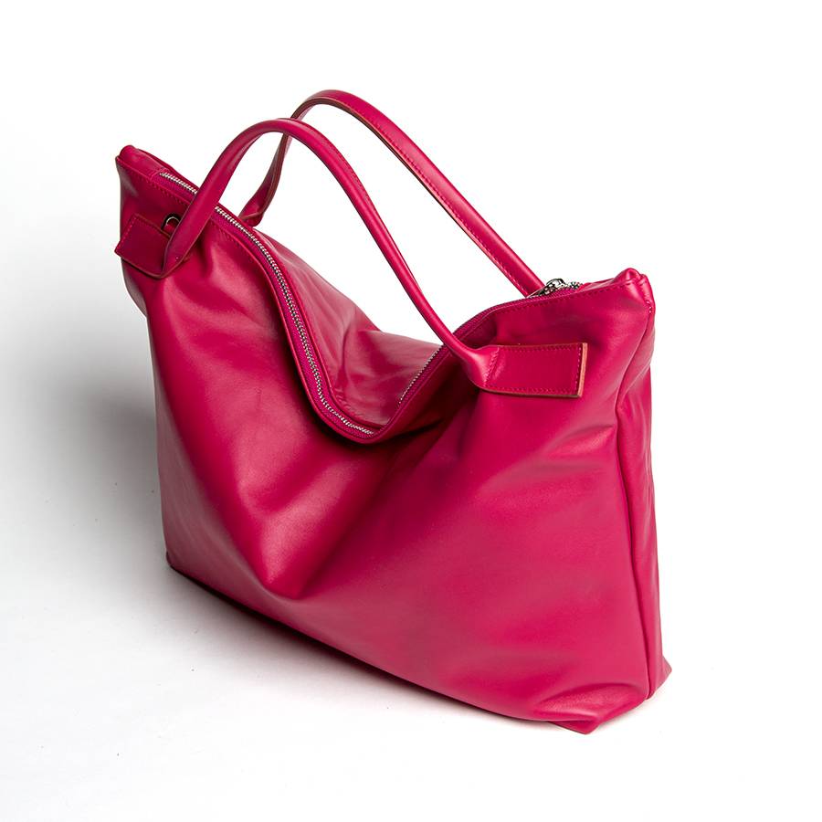 Laura Di Maggio JILLI – Maxi bag in pelle nappa azalea Pezzi Unici