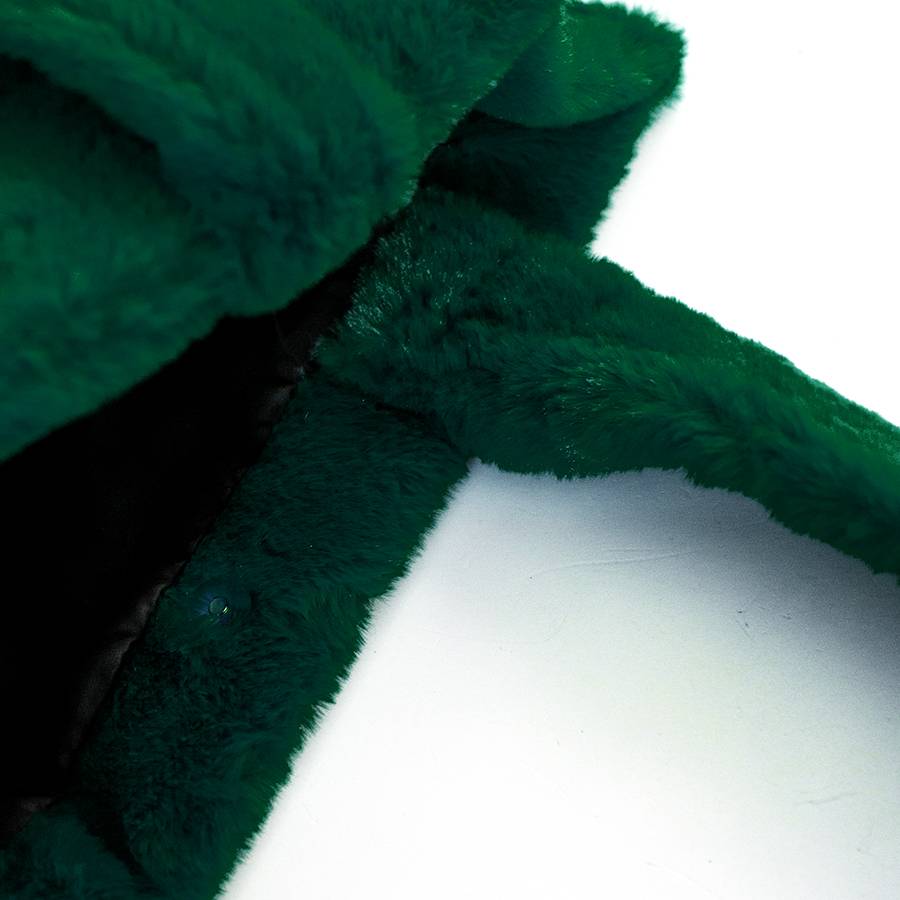 Laura Di Maggio FLUFFY – Maxi shopping in pelliccia ecologica verde Promozione Limitata