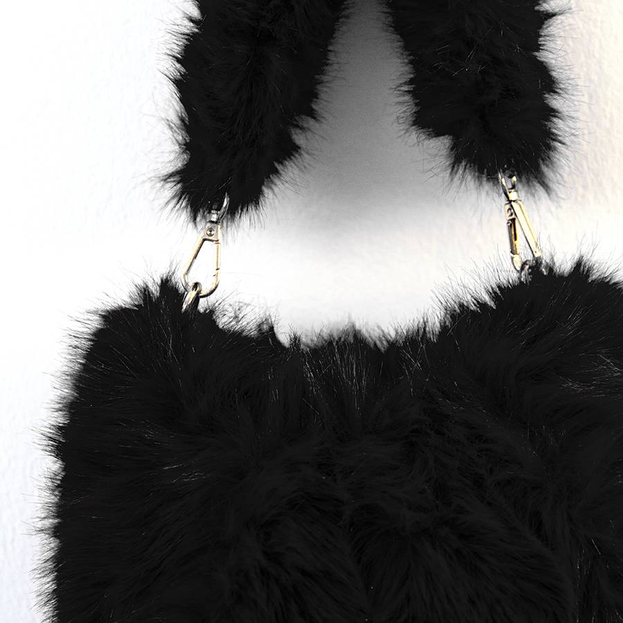 Laura Di Maggio NUVOLA – baguette in ecopelliccia nero Sconto