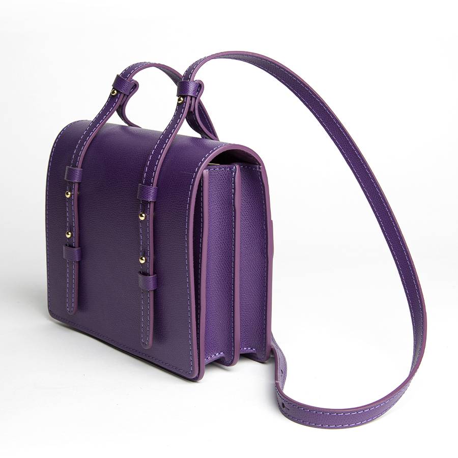 Laura Di Maggio LEA – Postina in pelle saffiano viola Saldi