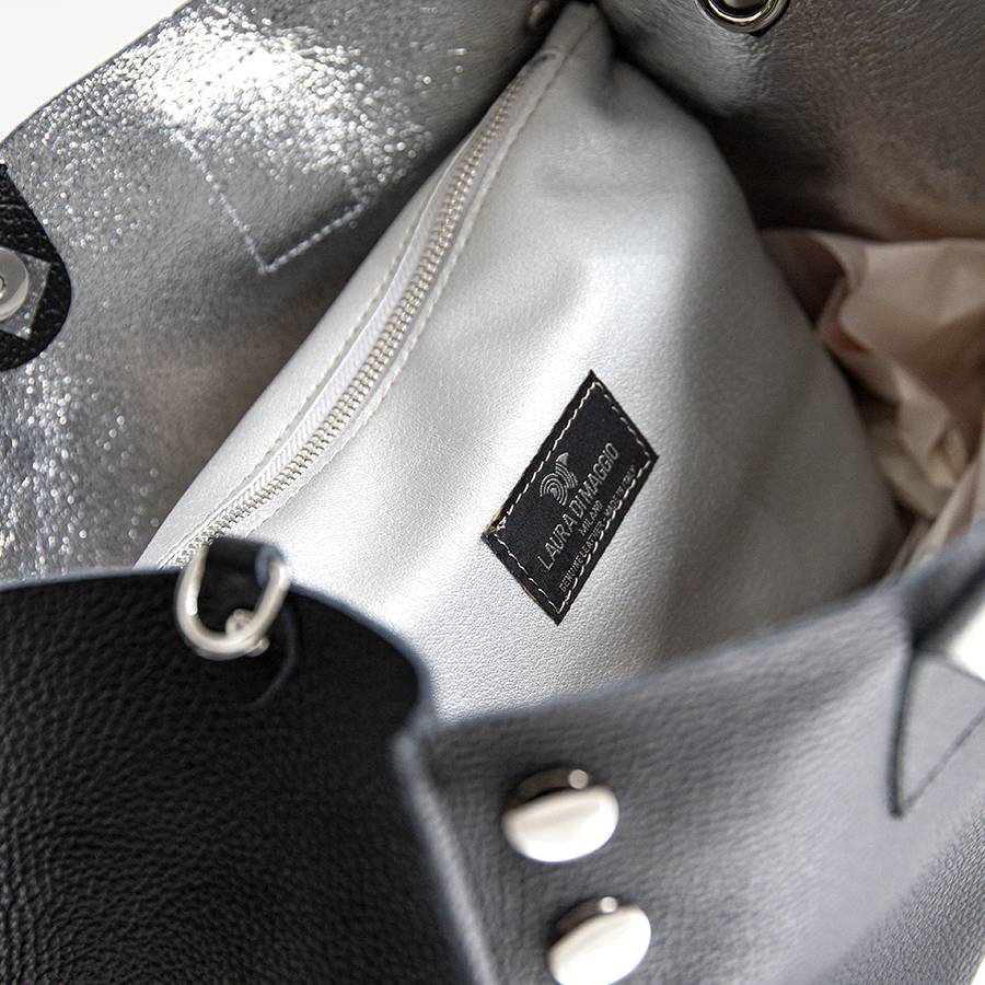 Laura Di Maggio SAM BIG – Shopping con borchie in pelle nera Vendite Flash