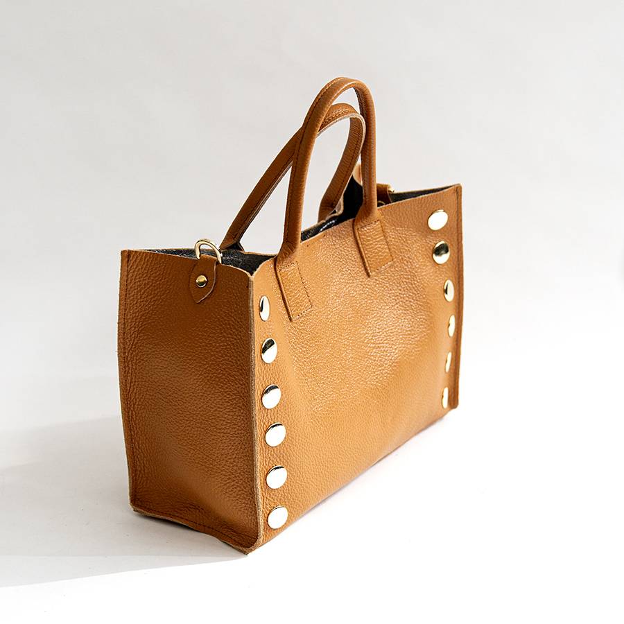 Laura Di Maggio SAM – Shopping con borchie in pelle cuoio Negozio