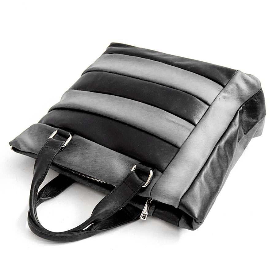 Laura Di Maggio TESSA TOTE – borsa in pelle nappa trapuntata grigia Spedizione Gratuita