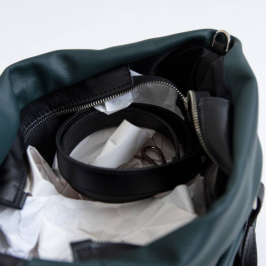 Laura Di Maggio TESSA TOTE – borsa in pelle nappa trapuntata petrolio Pezzi Unici