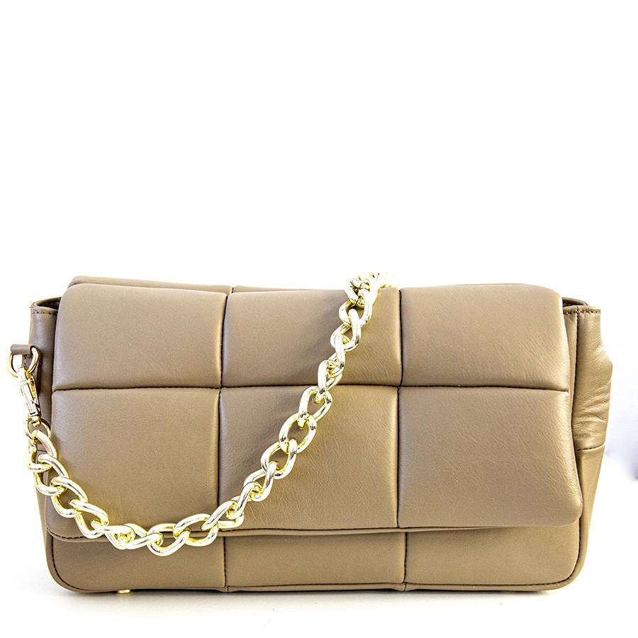 Laura Di Maggio DOLCE – Borsa in nappa trapuntata taupe Promozione Limitata