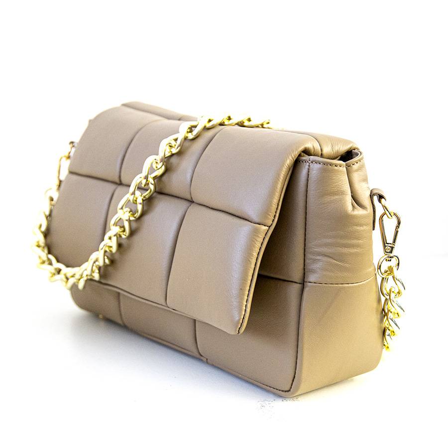 Laura Di Maggio DOLCE – Borsa in nappa trapuntata taupe Promozione Limitata