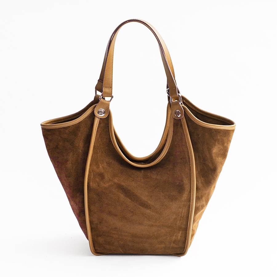 Laura Di Maggio CLEA – Sacca in camoscio e pelle cuoio Shopping Online