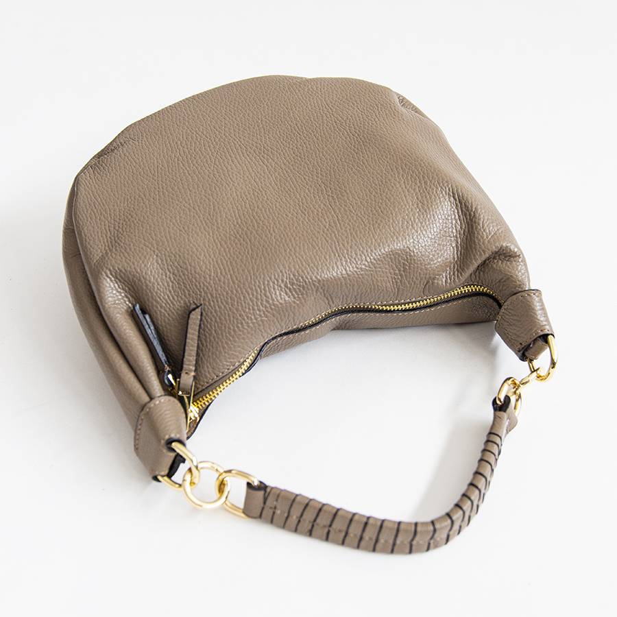 Laura Di Maggio MADRID – Sacca in pelle taupe con manico lavorato Sconto