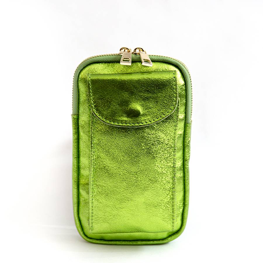 Laura Di Maggio PORTACELLULARE – pelle laminata verde mela Hotsell