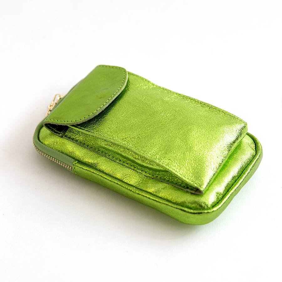Laura Di Maggio PORTACELLULARE – pelle laminata verde mela Hotsell