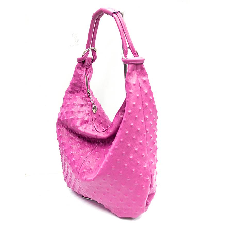 Laura Di Maggio ASIA – hobo bag in pelle stampa chiodo fucsia Vendita Calda
