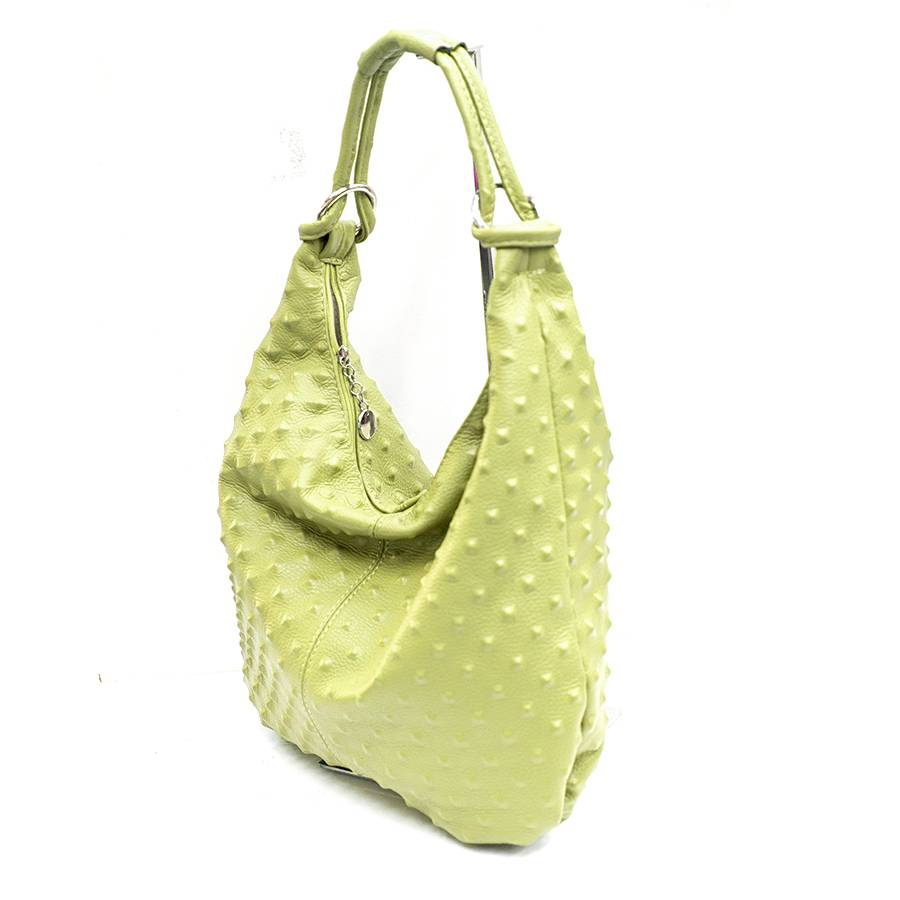 Laura Di Maggio ASIA – hobo bag in pelle stampa chiodo lime Vendita Economica