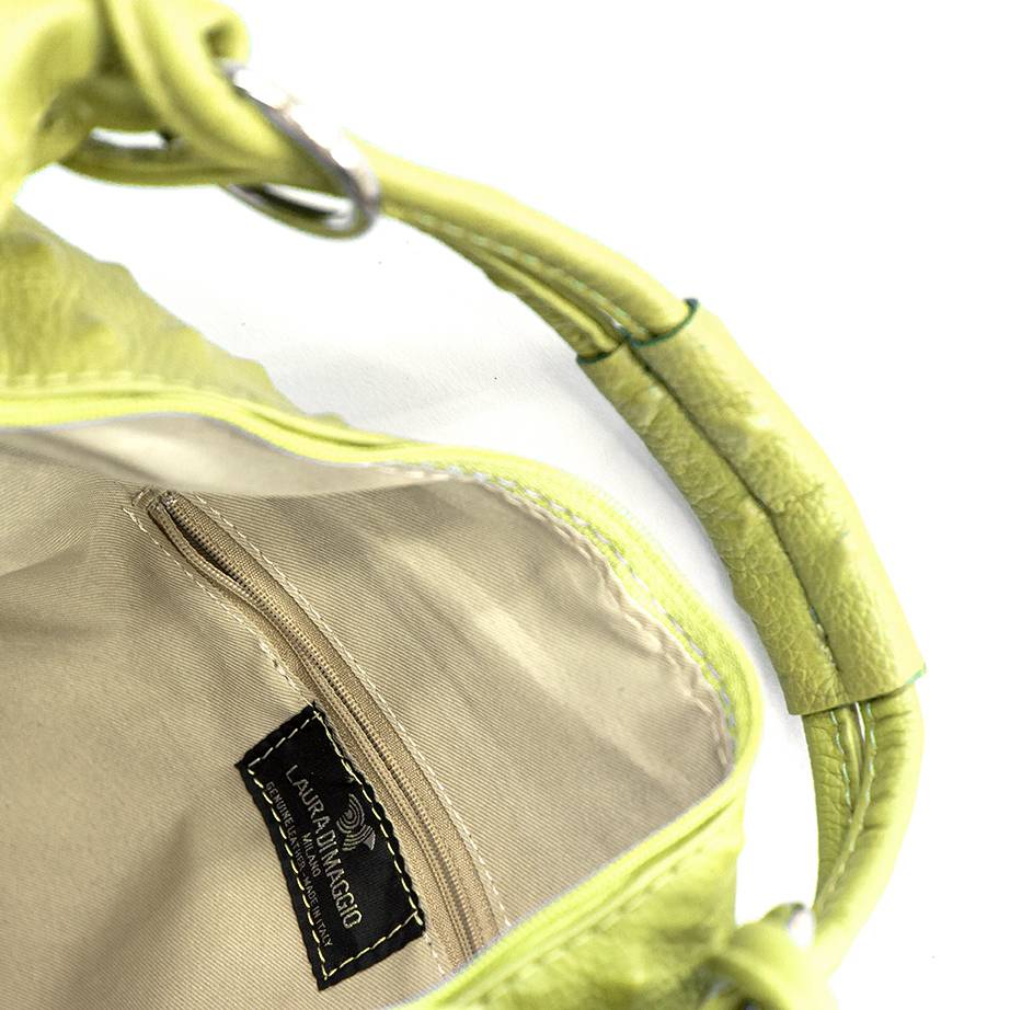 Laura Di Maggio ASIA – hobo bag in pelle stampa chiodo lime Vendita Economica
