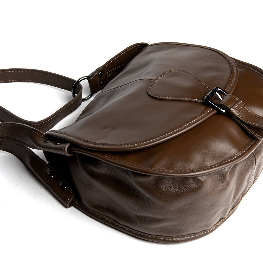 Laura Di Maggio SADDLE – postina a spalla in pelle soft testa di moro Negozio online di fabbrica