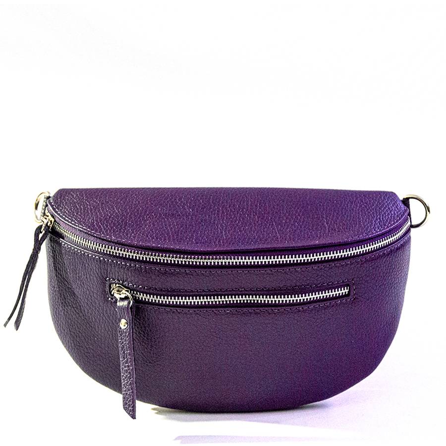 Laura Di Maggio MARSUPIO in pelle dollaro viola Prezzo di fabbrica