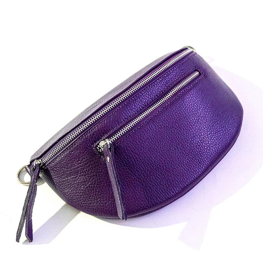 Laura Di Maggio MARSUPIO in pelle dollaro viola Prezzo di fabbrica
