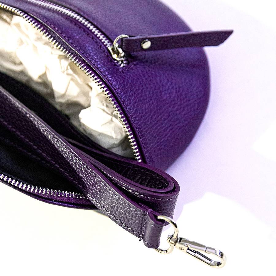 Laura Di Maggio MARSUPIO in pelle dollaro viola Prezzo di fabbrica