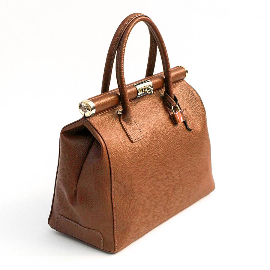 Laura Di Maggio DOCTOR – bauletto in pelle dollaro cuoio Grande vendita