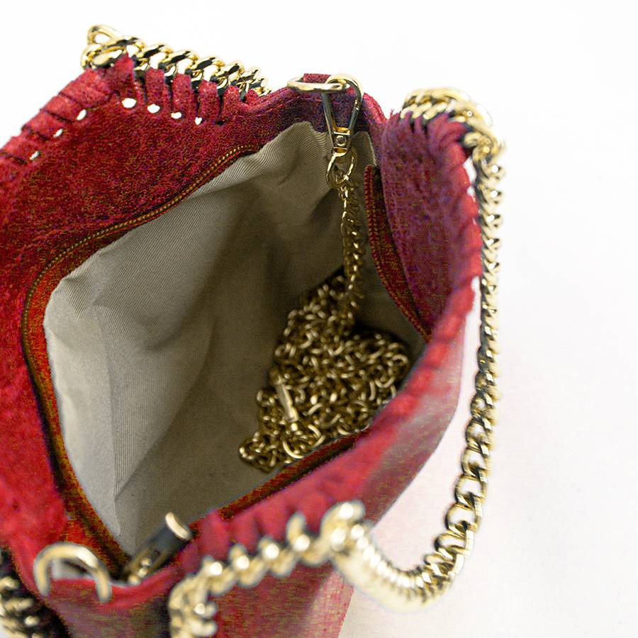 Laura Di Maggio LUMI – Borsa con catene in pelle vintage rossa Offerta natalizia