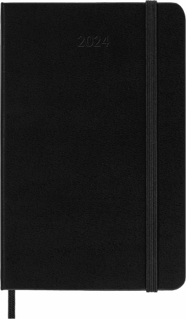 Moleskine Agenda Classic 2024 PocketGiornaliera, copertina rigida, 12 mesi, Nero