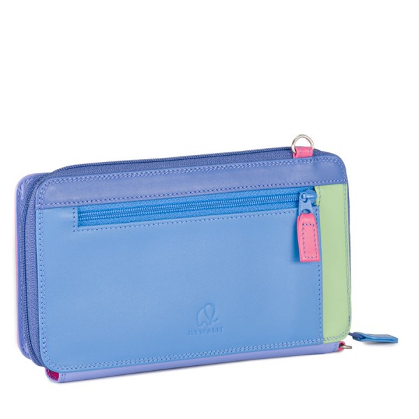 Mywalit Portafoglio multifunzione con zip su tre lati e tracolla Viola Hotsell