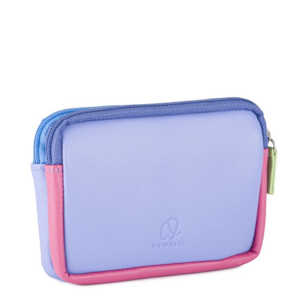 Mywalit Portafoglio/Astuccio in Pelle con doppia Zip Viola Promozione Limitata