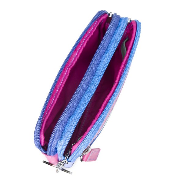 Mywalit Portafoglio/Astuccio in Pelle con doppia Zip Viola Promozione Limitata