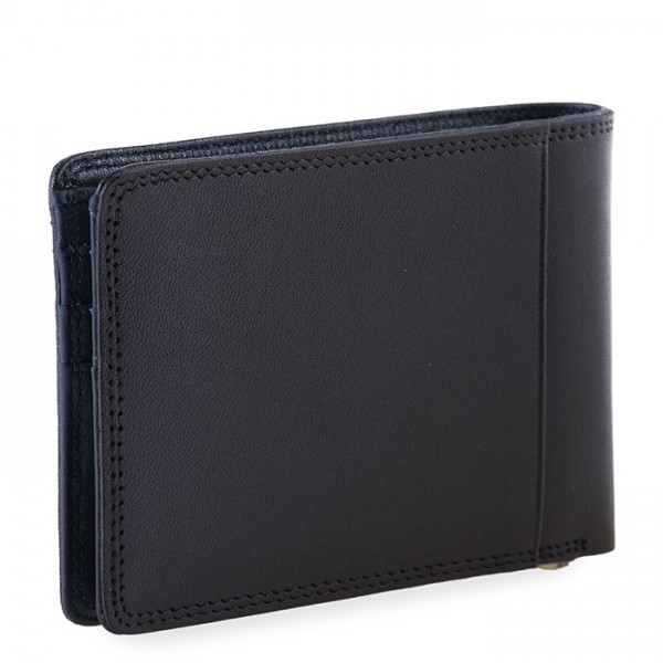 Mywalit Portafoglio da uomo con fermasoldi e tecnologia RFID Nero-Blu In Saldo