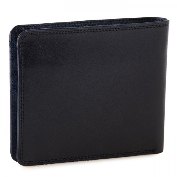 Mywalit Portafoglio da uomo con portamonete e tecnologia RFID Nero-Blu Italy