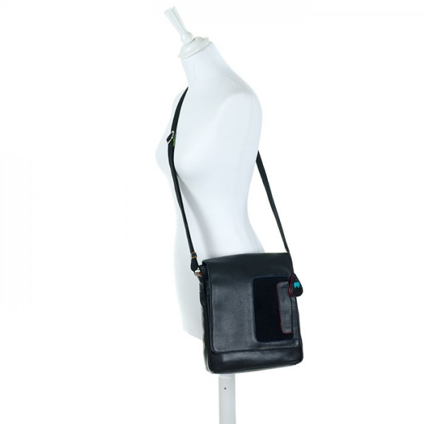 Mywalit Borsa a tracolla Havana con risvolto Black Pace Nuovo