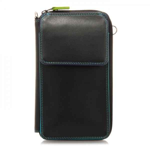 Mywalit Portafoglio multifunzione con zip su tre lati e tracolla Black Pace Saldi