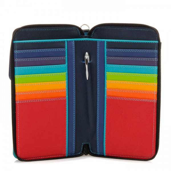 Mywalit Portafoglio multifunzione con zip su tre lati e tracolla Black Pace Saldi