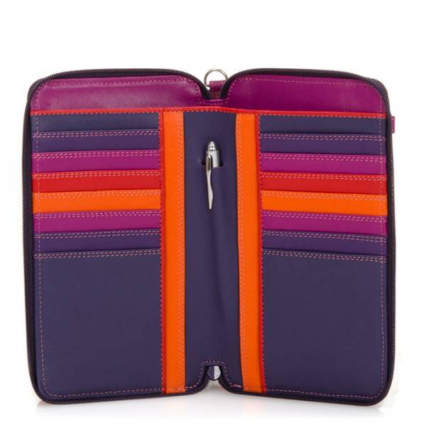 Mywalit Portafoglio multifunzione con zip su tre lati e tracolla Sangria Multi Offerte