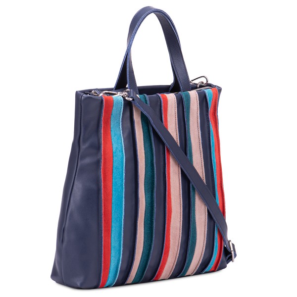 Mywalit Borsa Shopper Laguna in pelle e camoscio Blu Convenienza