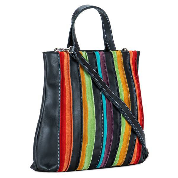 Mywalit Borsa Shopper Laguna in pelle e camoscio Nero Presa
