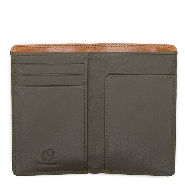 Mywalit Portafoglio da uomo bicolore Mini Doppio Scomparto Marrone-Oliva Prezzo di fabbrica