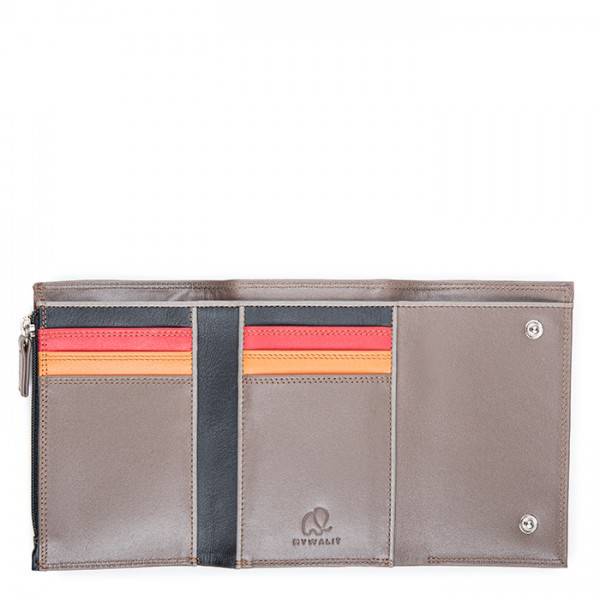 Mywalit Portafoglio da uomo Tri-fold con zip Nappa Fumo Ultimi tre giorni