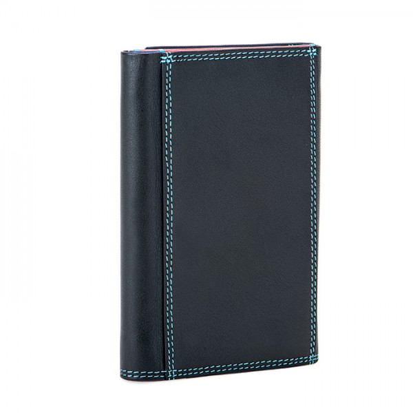 Mywalit Portafoglio da uomo Tri-fold con zip Nappa Black Pace Ultimo giorno