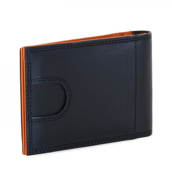Mywalit Portafoglio da uomo Bi-fold con Portacarte Nero-Arancione Offerte speciali