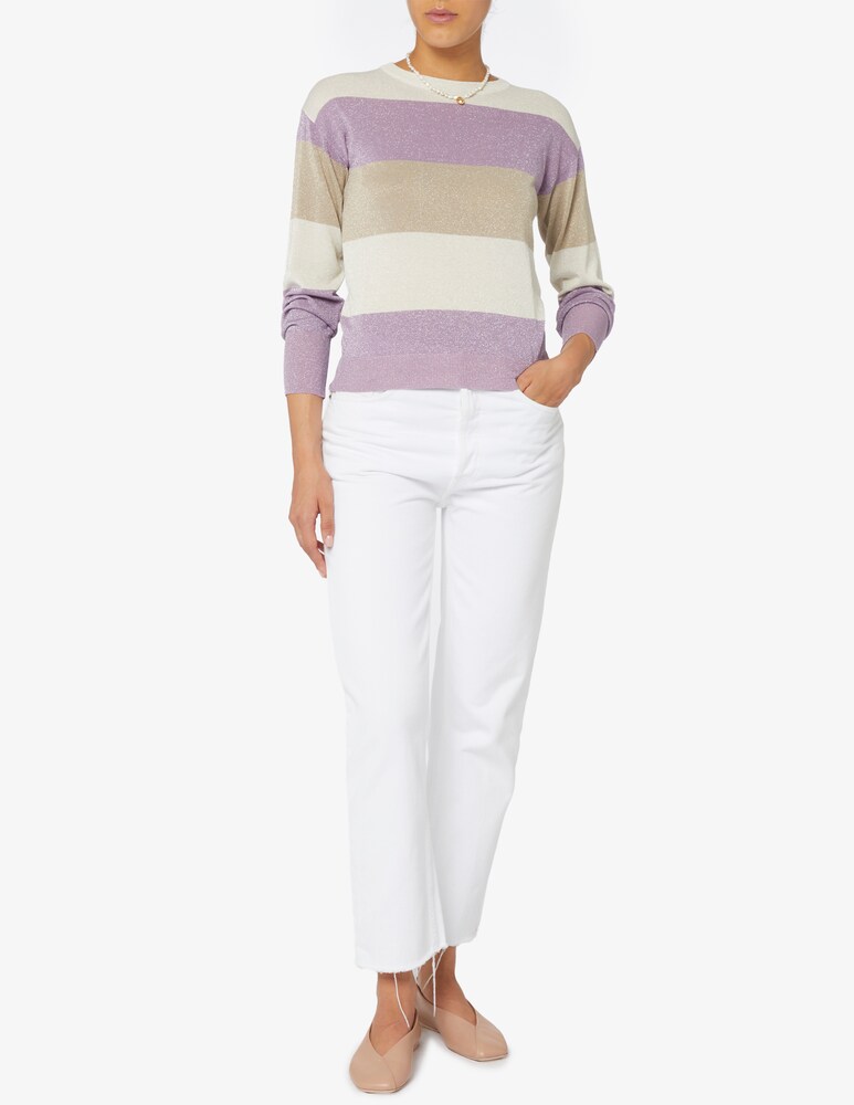 EMME Marella Picasso maglione in lurex bande orizzontale Fino Al -60%