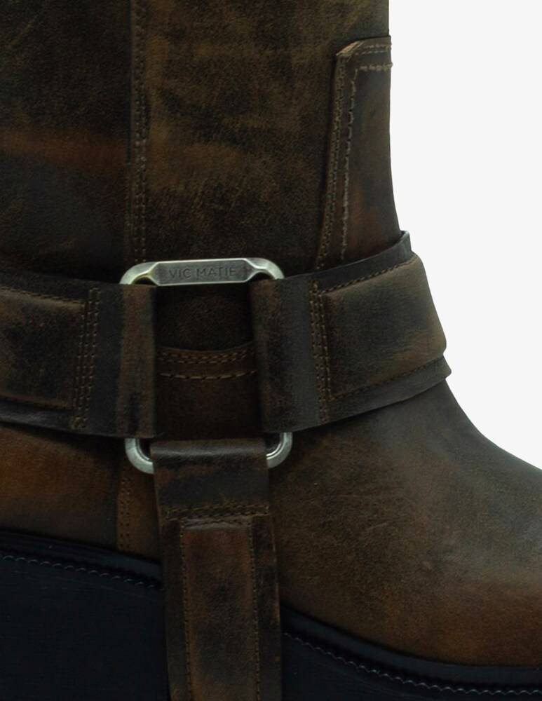 Vic Matié Stivale da sella biker in cuoio vintage Qualità