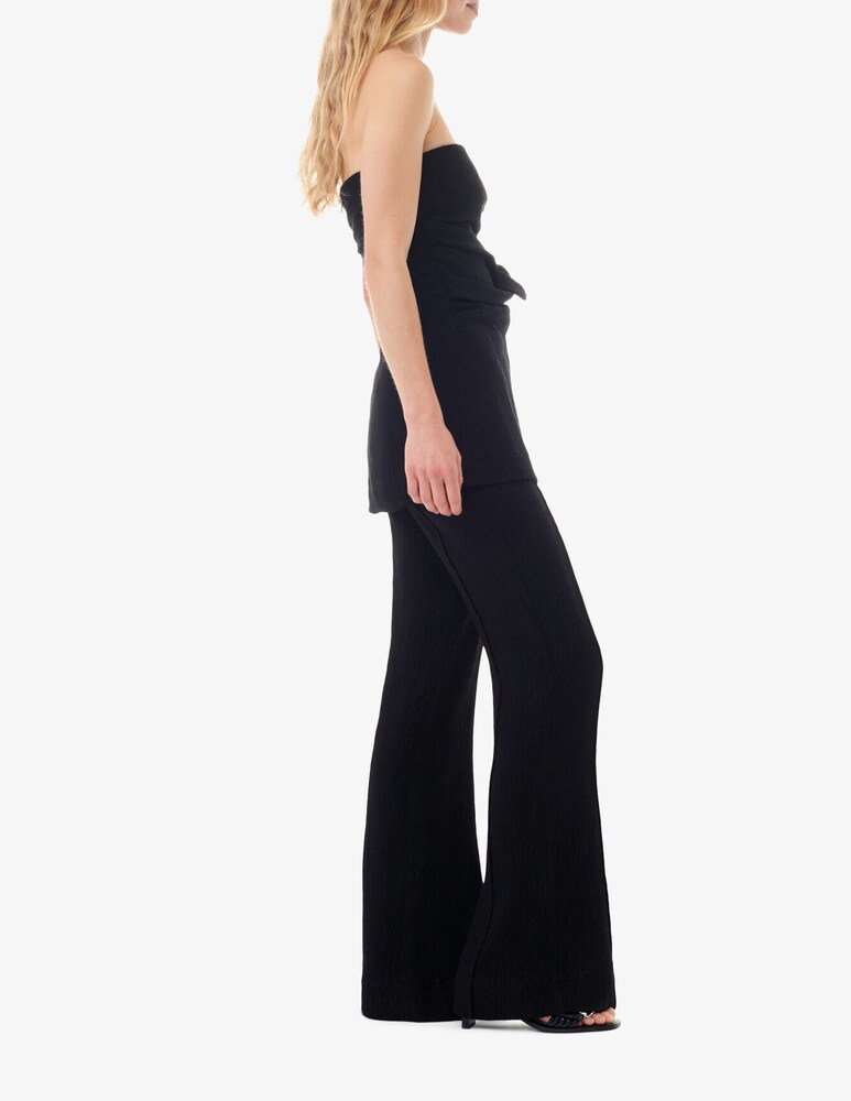 Ganni Pantaloni svasati in crêpe di viscosa stretch Prezzo Ridotto