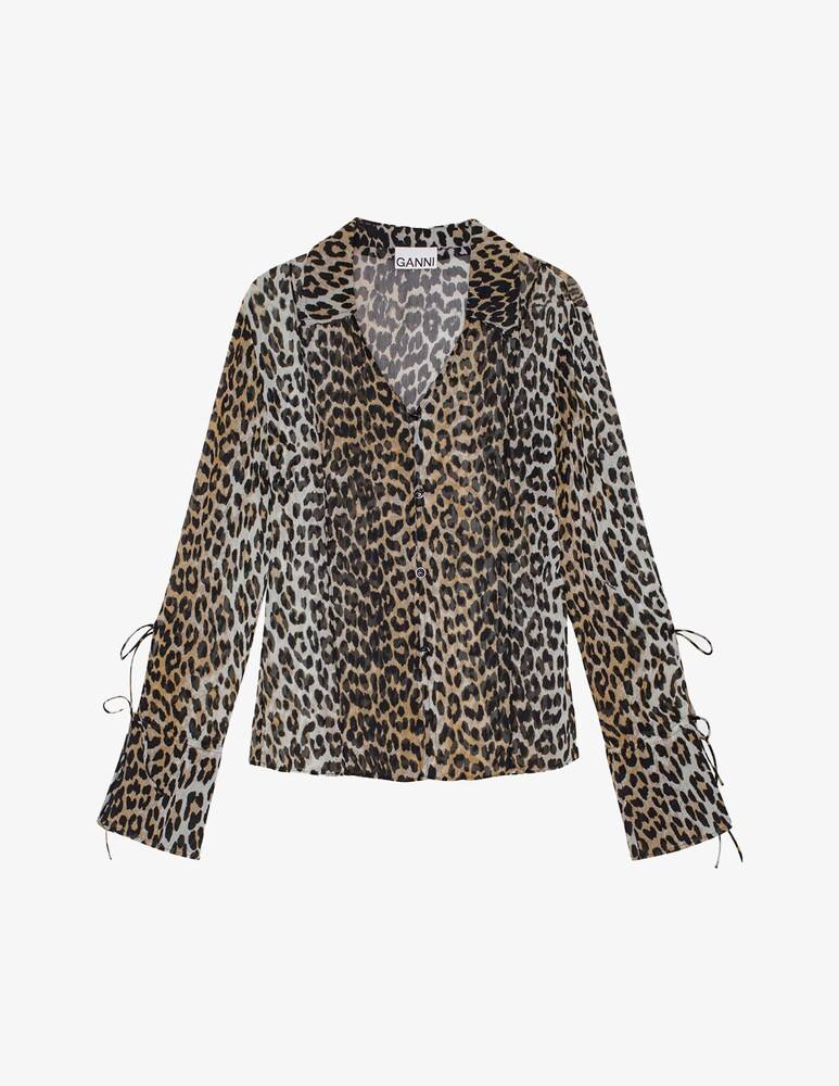 Ganni Camicia slim in chiffon stampato Soddisfazione Garantita