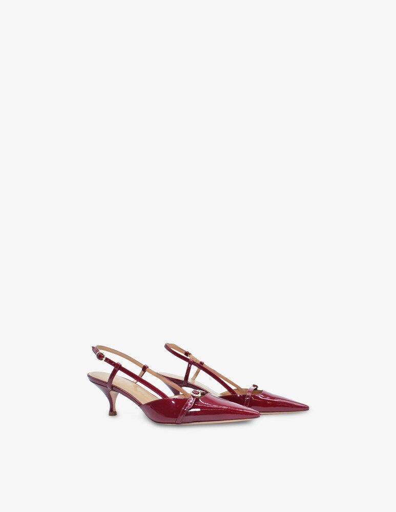 A. Bocca Slingback in vernice con tacco kitten Qualità Garantita
