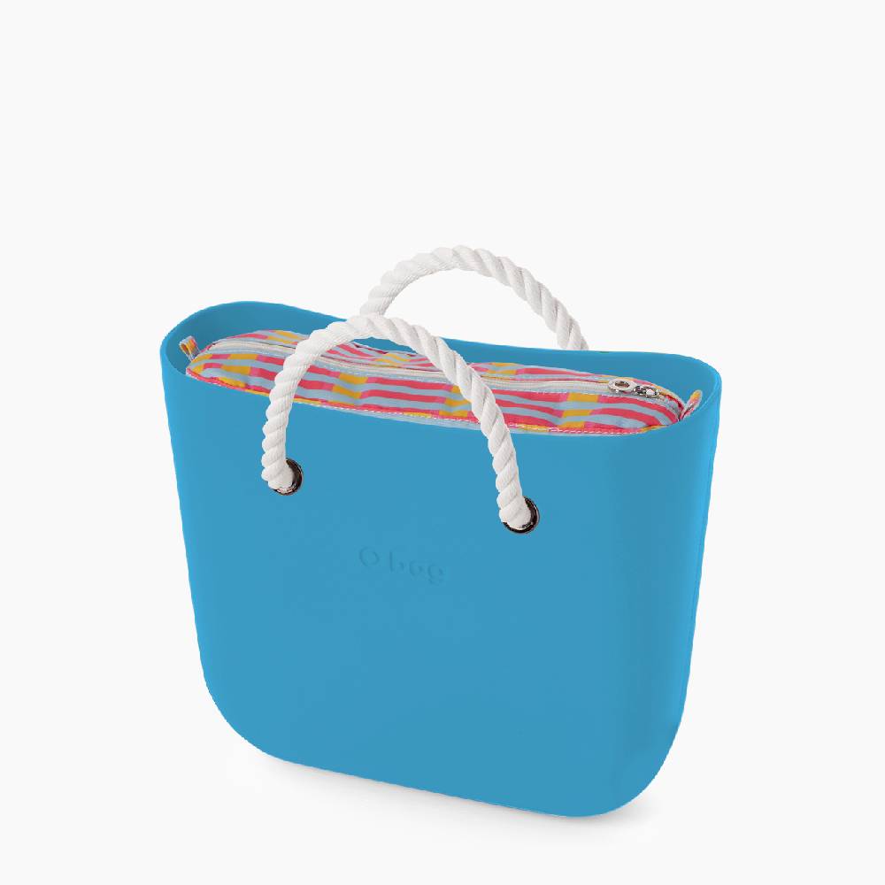 O bag mini aqua e bianco veneziana Spedizione Gratuita