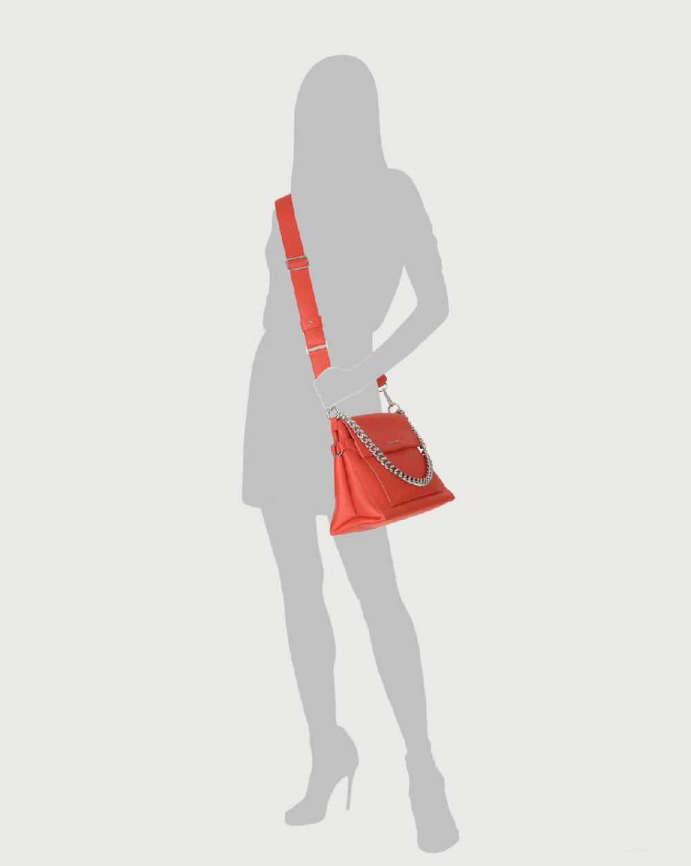 ﻿Orciani Borsa a spalla Missy Soft in pelle con catena e tracolla Saldi Di Fabbrica