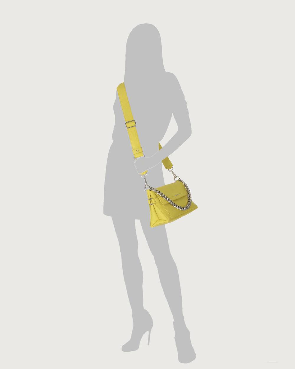 Orciani Borsa a spalla Missy Longuette Soft in pelle con catena e tracolla Prezzo Ridotto